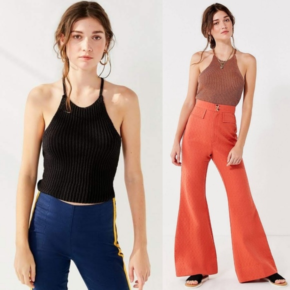 DONATING 10/23 - NWT UO Cropped Knit Halter Brown - Picture 4 of 5